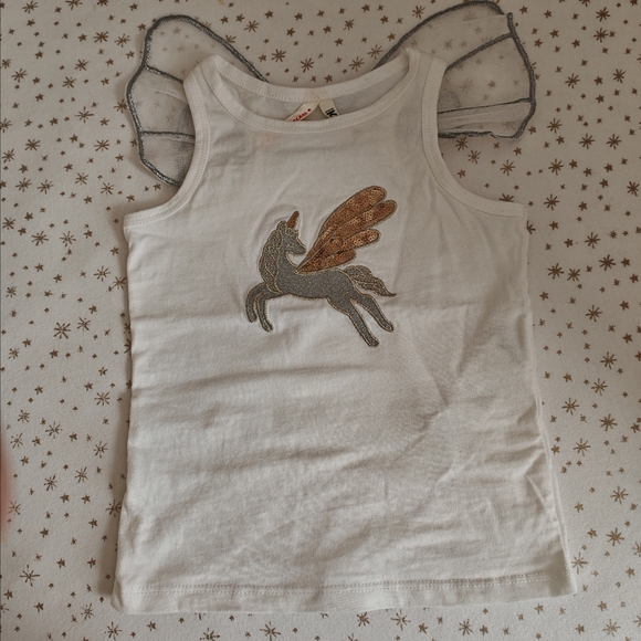 2/25 Little Princess Unicorn Tank Top with butterflies  wings - Picture 3 of 9